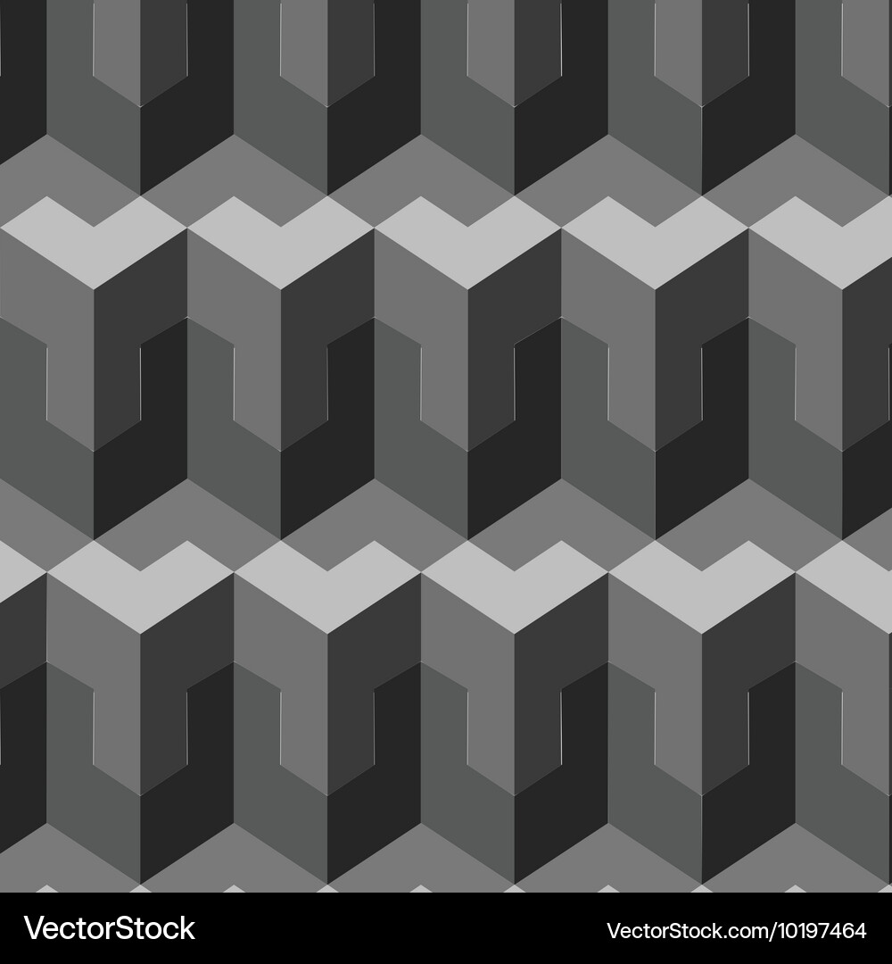 Isometric cubes seamlessly repeatable pattern 3d Vector Image