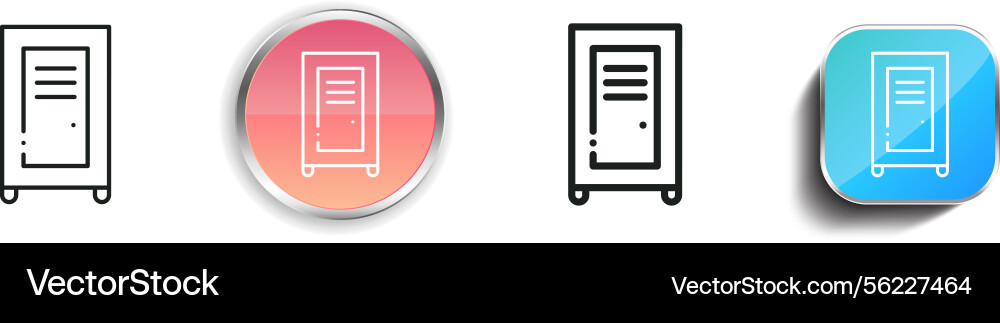 Locker room icon thin linear regular and button vector image