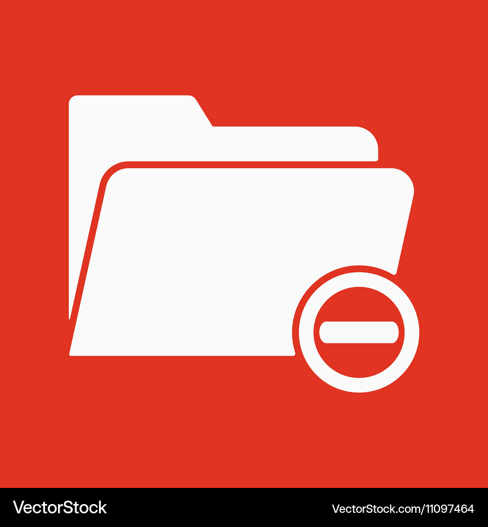 Remove from folder icon data and directory Vector Image