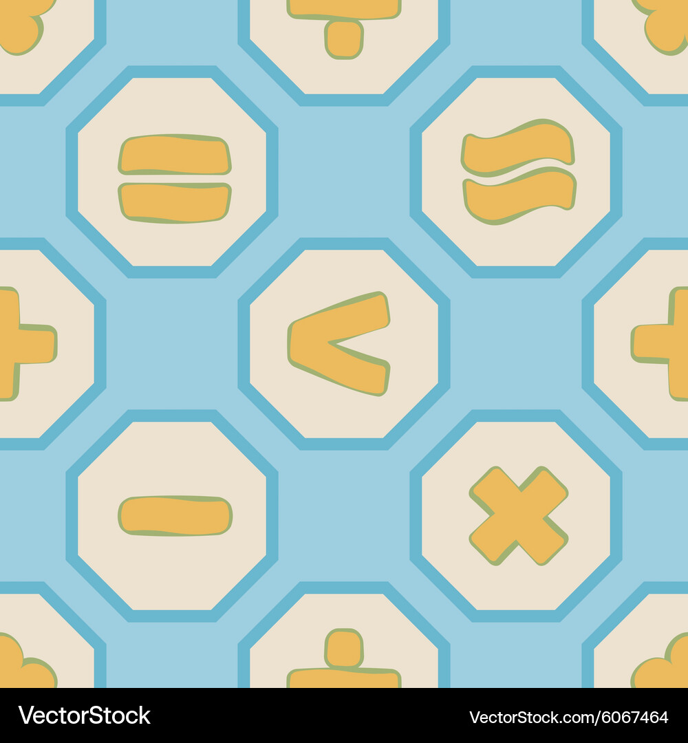 Seamless background with arithmetic symbols Vector Image