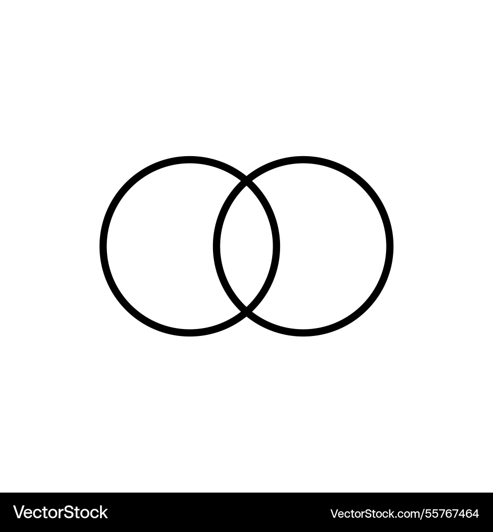 Simple overlapping circle lines creating vector image