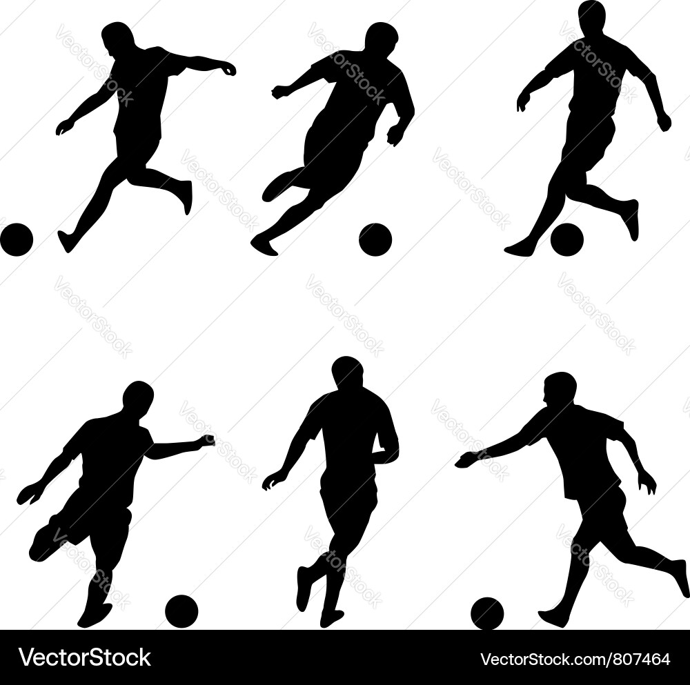 Soccer Player Silhouettes Vector Image