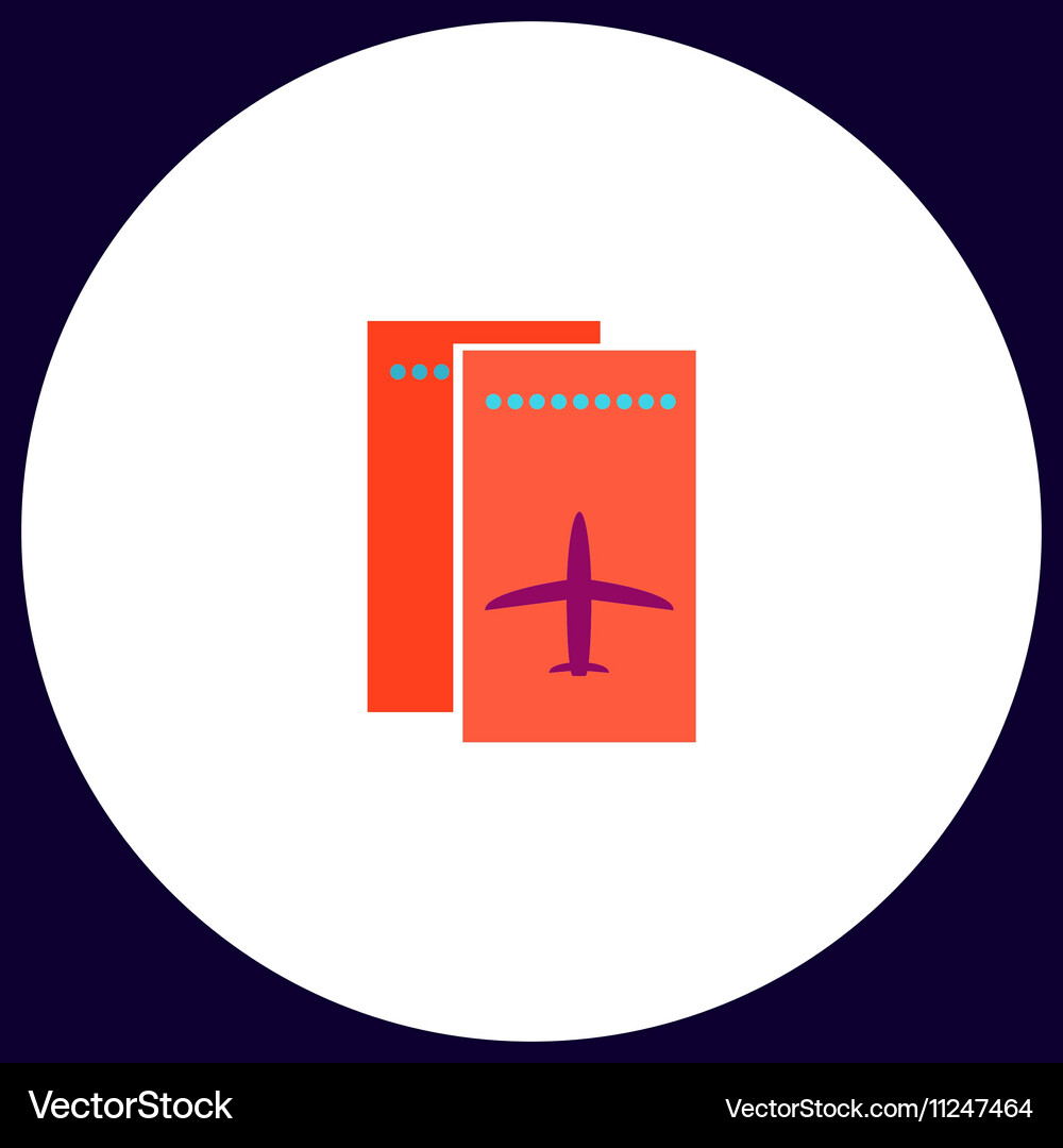 Ticket plane computer symbol Ticket plane computer symbol Vector Image