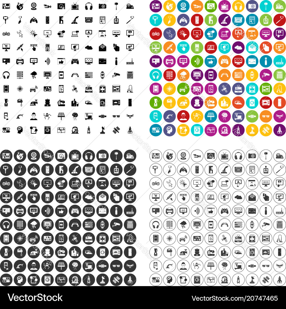 100 software icons set variant 100 software icons set variant vector image