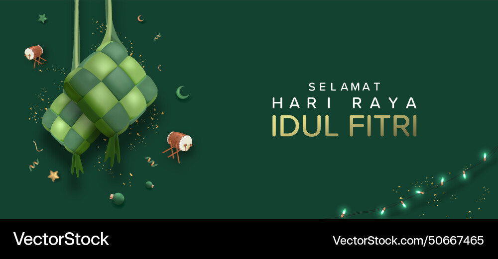 3d realistic hanging ketupat 3d realistic hanging ketupat vector image