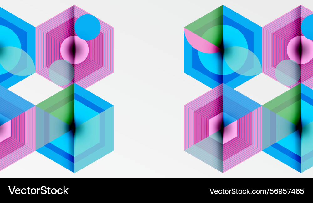 Abstract geometric patterns hexagons lines Abstract geometric patterns hexagons lines vector image