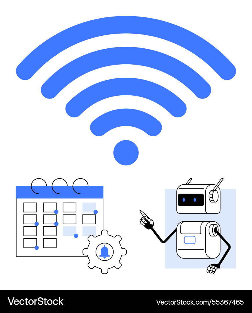 Automation in scheduling with ai technologies Automation in scheduling with ai technologies vector image