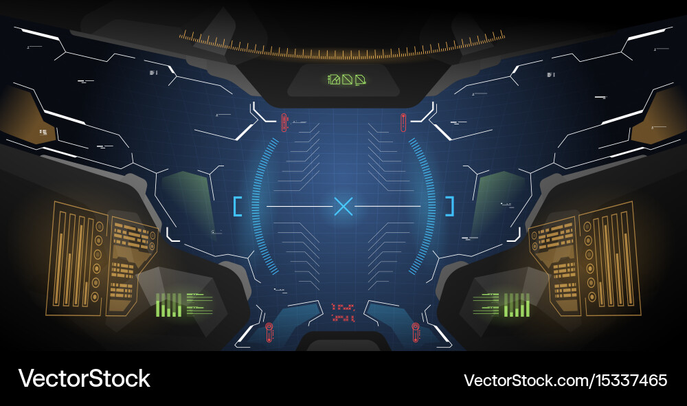 Futuristic concept ui for helmet head-up display vector image