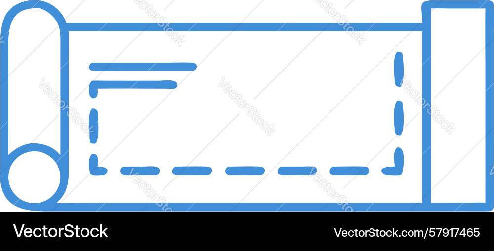 Gerollte Blueprint Scroll für Projektdokumentation Vektorbild