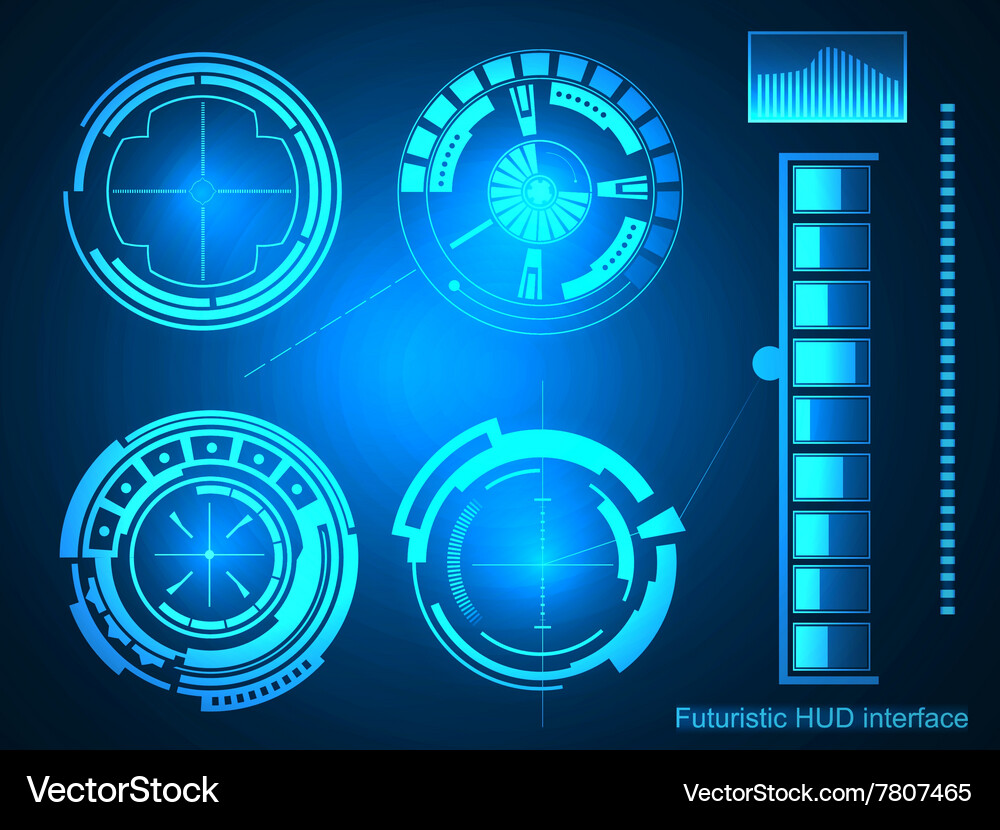 Graphic touch user interface hud Vector Image