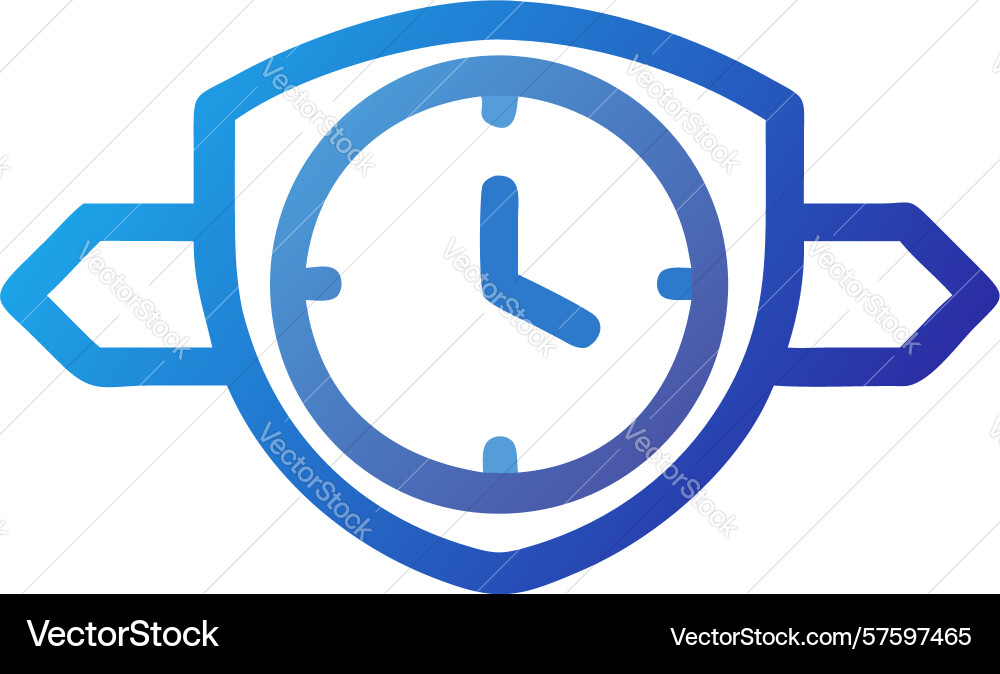 Secure clock icon safe time management design vector image