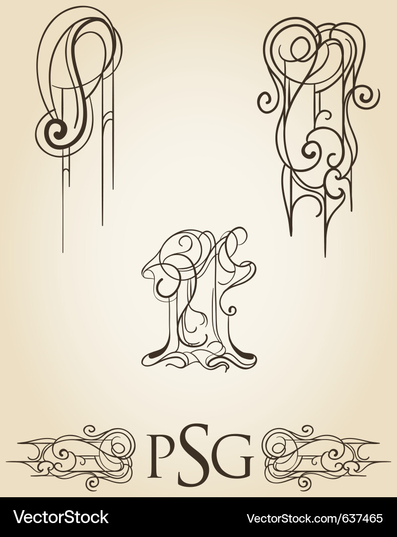 Vintage Scrollwork Collection vector image