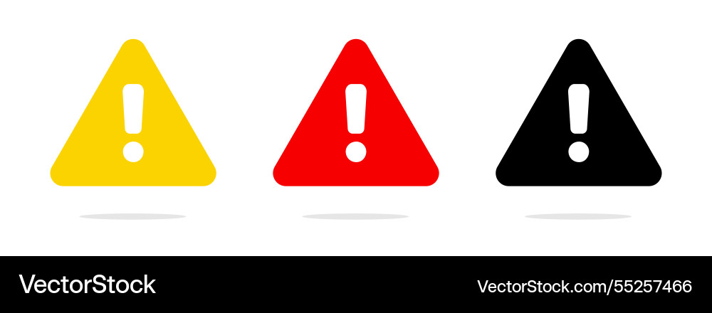 Attention symbols triangles with exclamation marks vector image