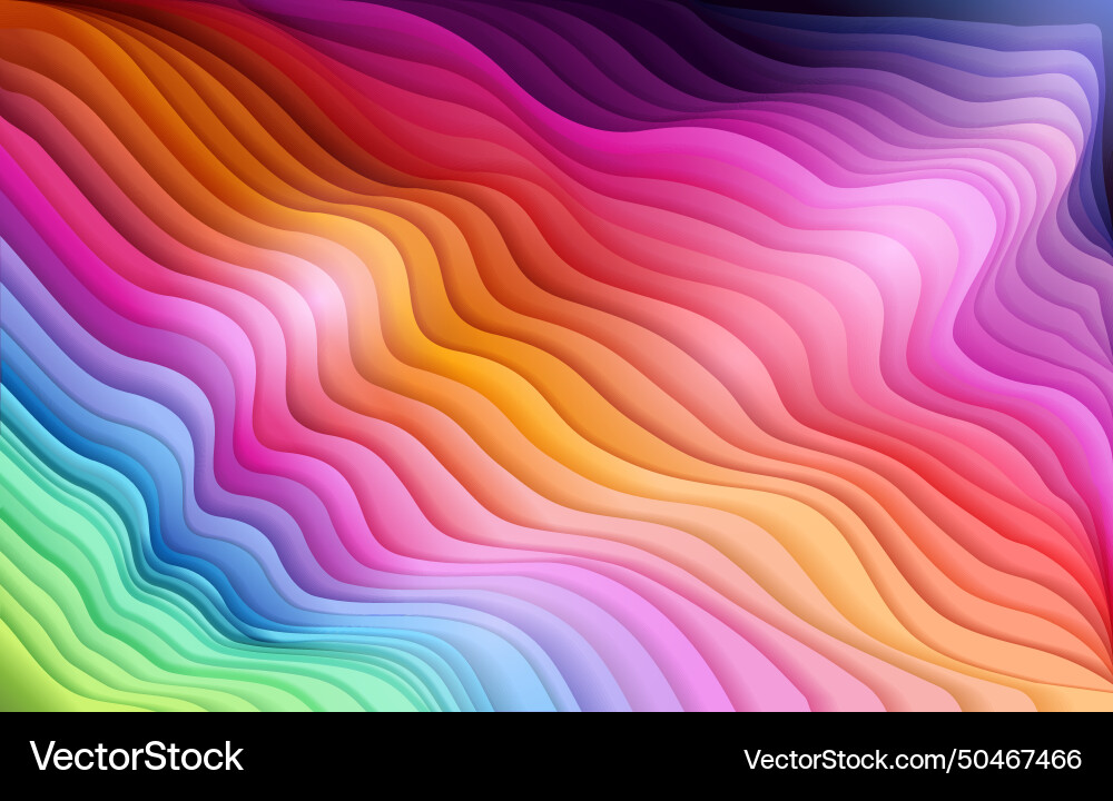 Colorful 3d abstract background with waves and lin Vector Image