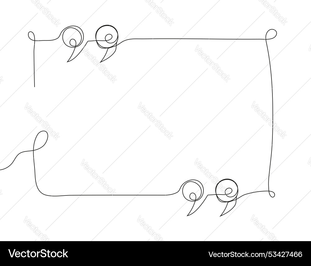 Continuous line featuring quotation vector image