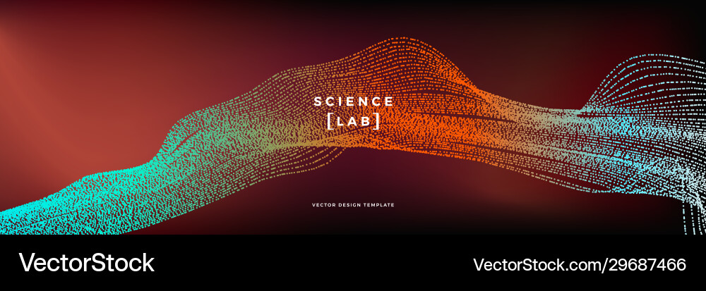 Futuristic background with dynamic particles vector image