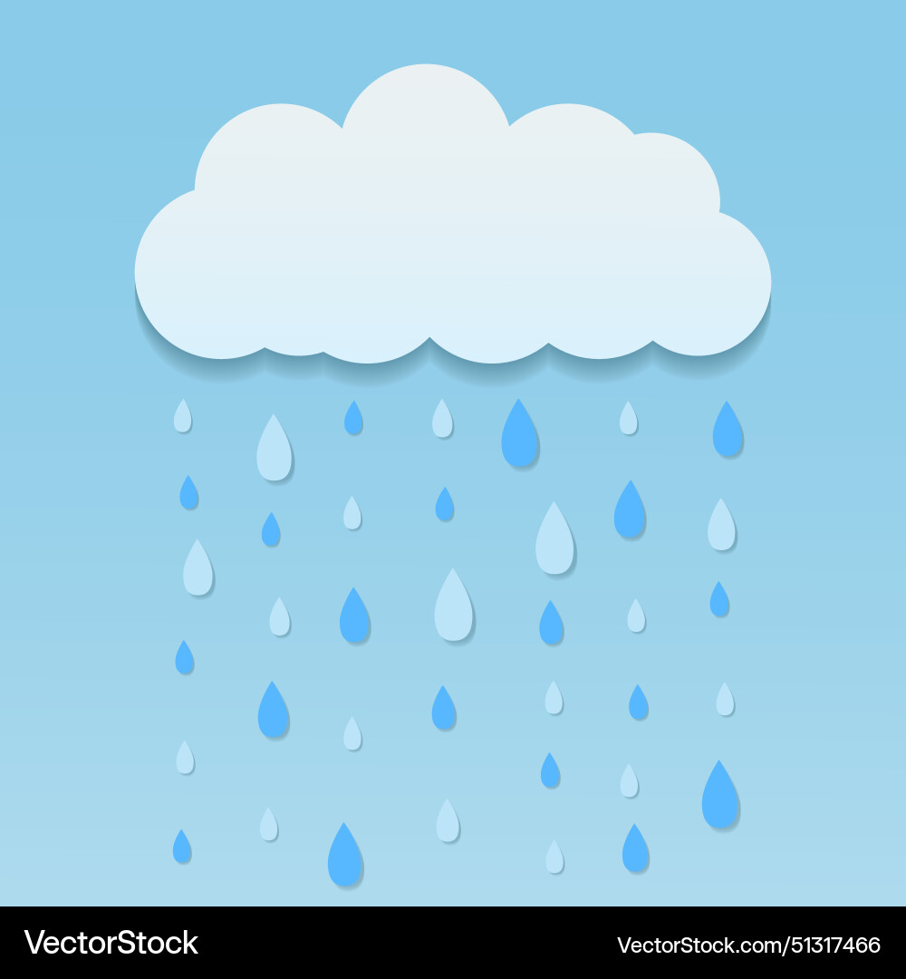 Gradient cloud with falling rain design Vector Image