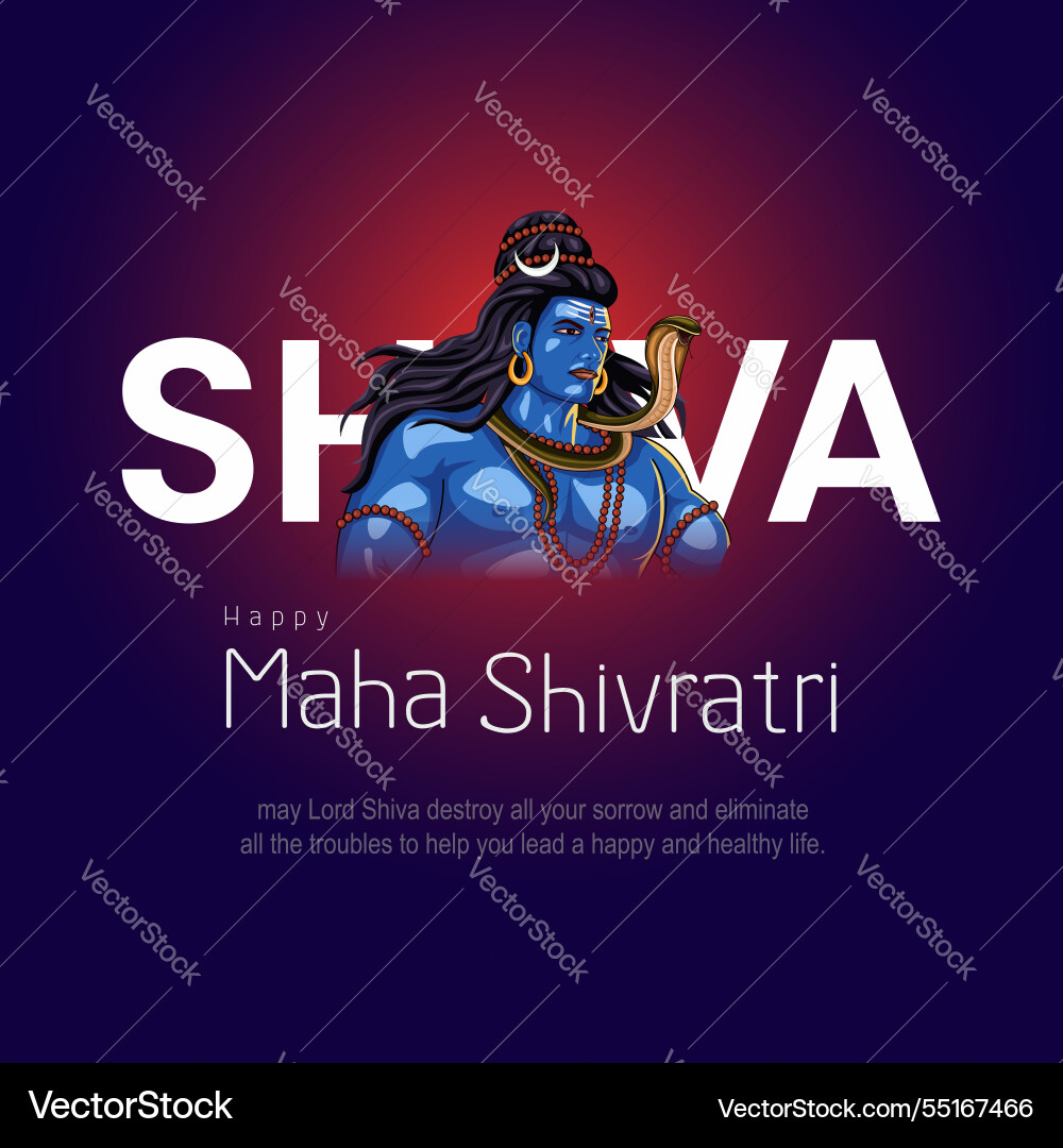 Happy maha shivratri a hindu festival celebrated Vector Image