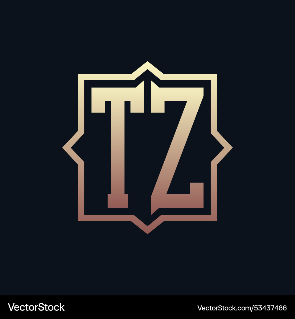 Luxury initial tz monogram logo design elegant Luxury initial tz monogram logo design elegant vector image