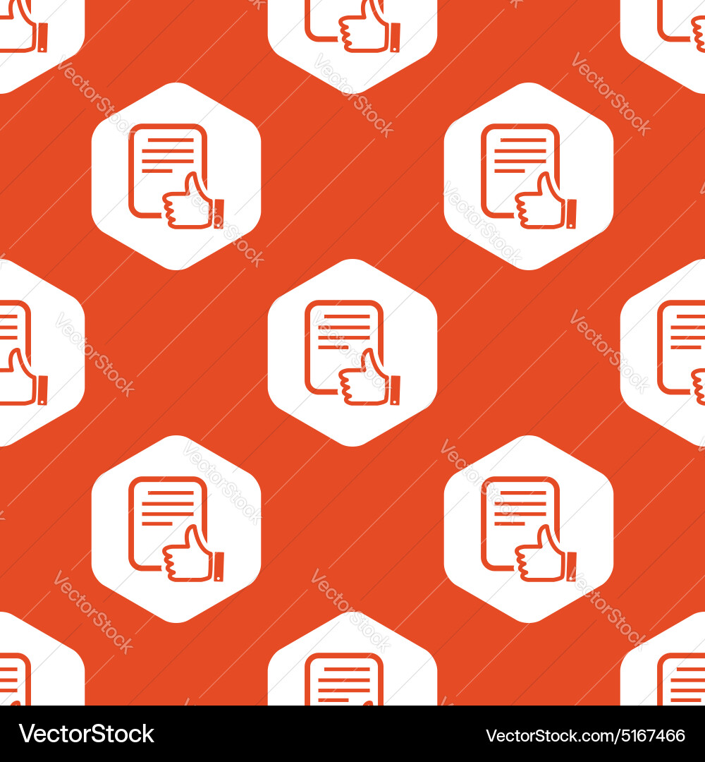 Orange hexagon good document pattern vector image