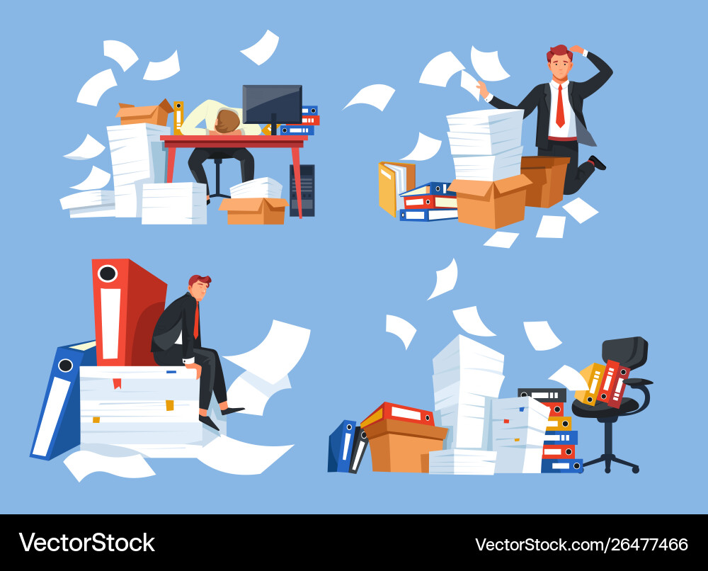 Paperwork business office documents and paper Vector Image