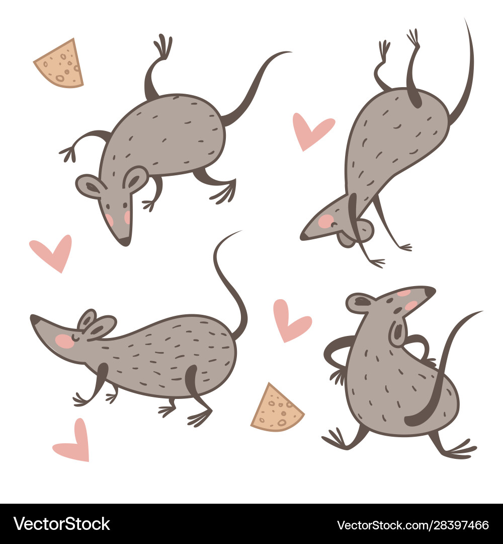 Rat and cheese chinese new year symbol animal Rat and cheese chinese new year symbol animal vector image