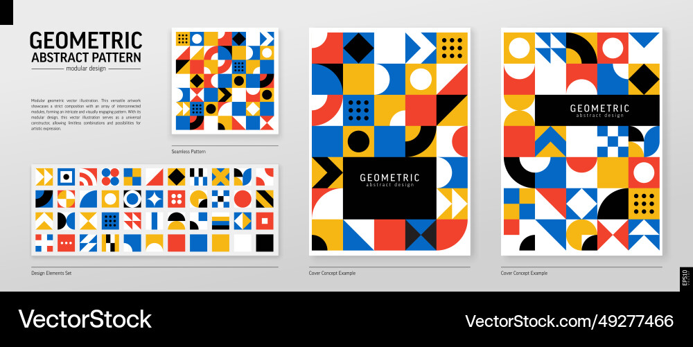 Retro Geometric Color Block Pattern vector image