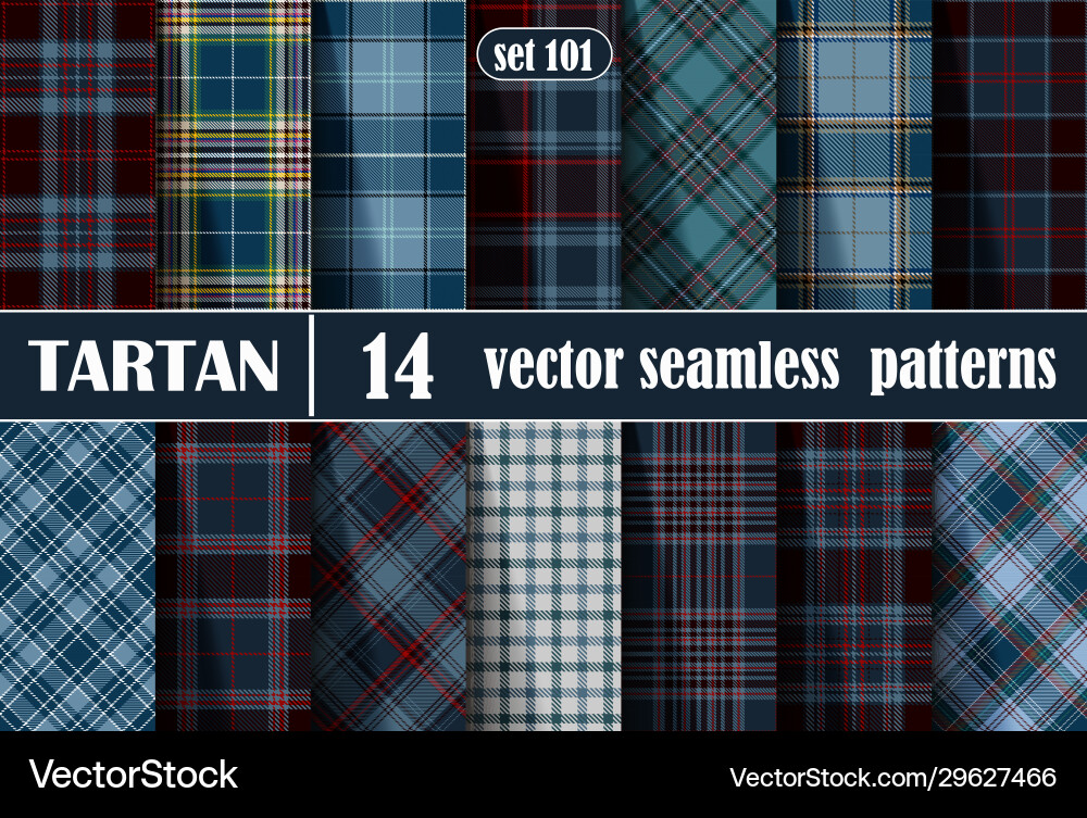 Set tartan seamless pattern Royalty Free Vector Image