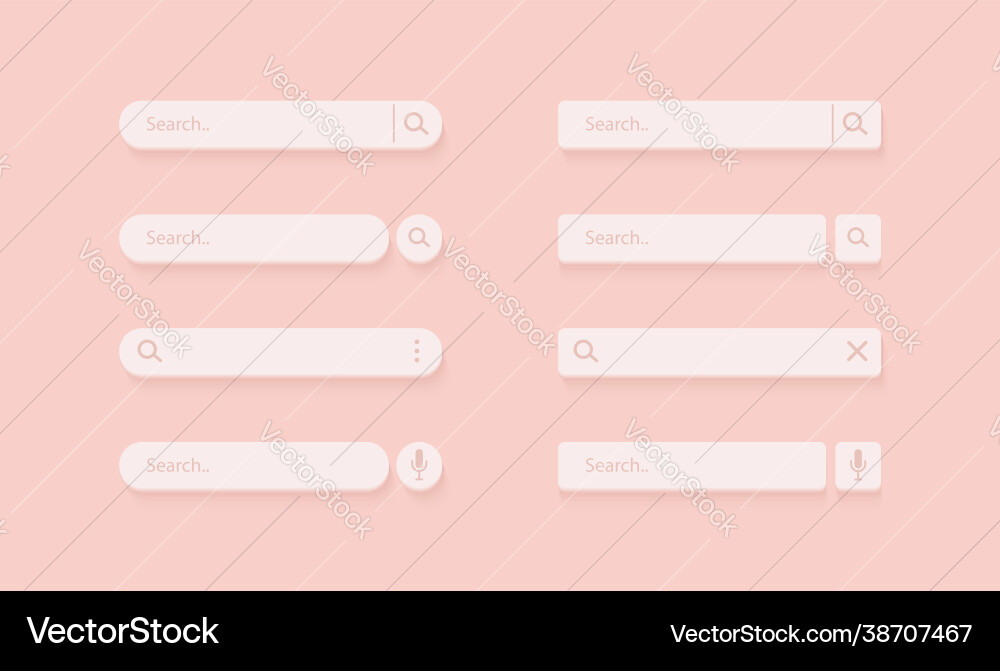 3d search bar browser button for website and ui 3d search bar browser button for website and ui vector image