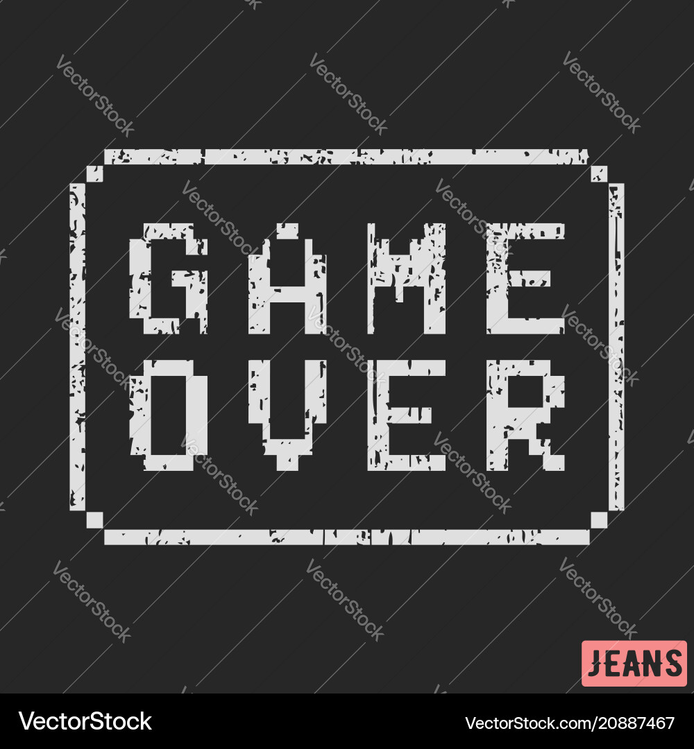 8-Bit Game Over Print vector image