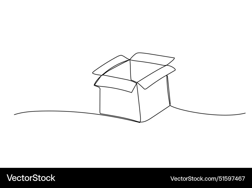 Continuous Line Delivery Box Sketch vector image