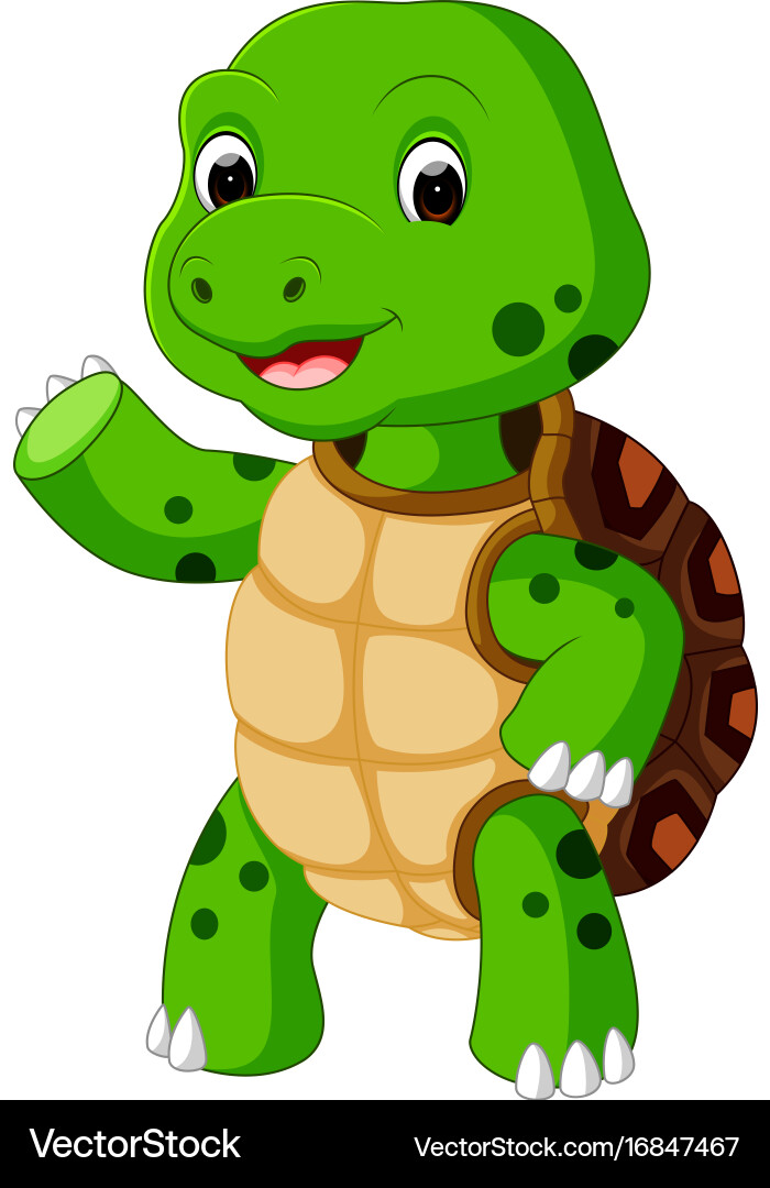 Cute Cartoon Turtle Vector Image