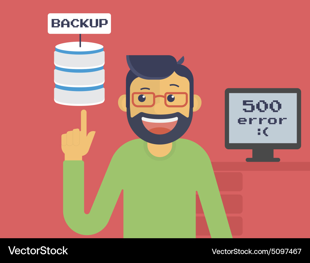 Data Backup and Server Recovery vector image