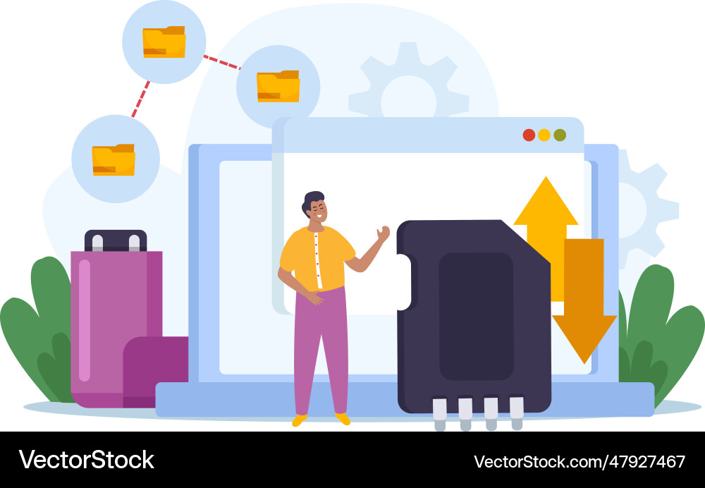 Data Backup & Recovery Composition vector image