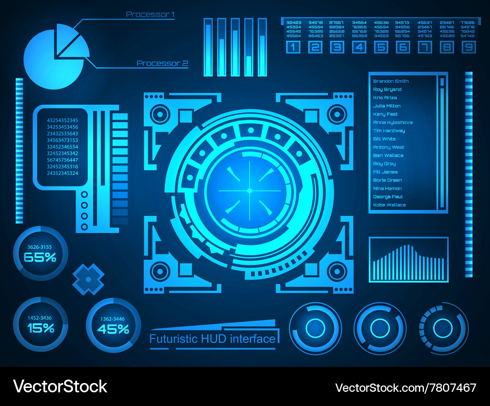 Graphic touch user interface hud Vector Image