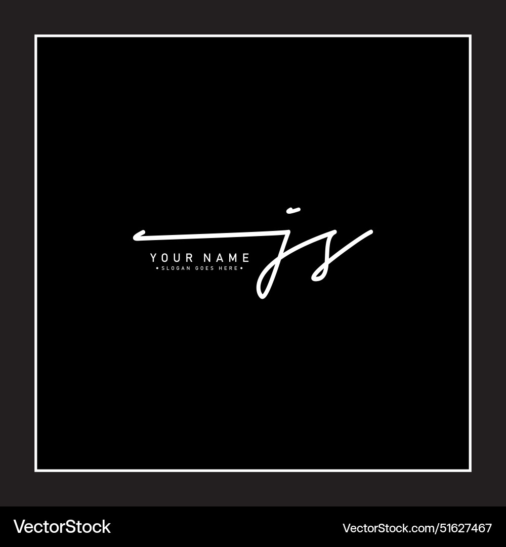 Initial signature logo for letter js Vector Image
