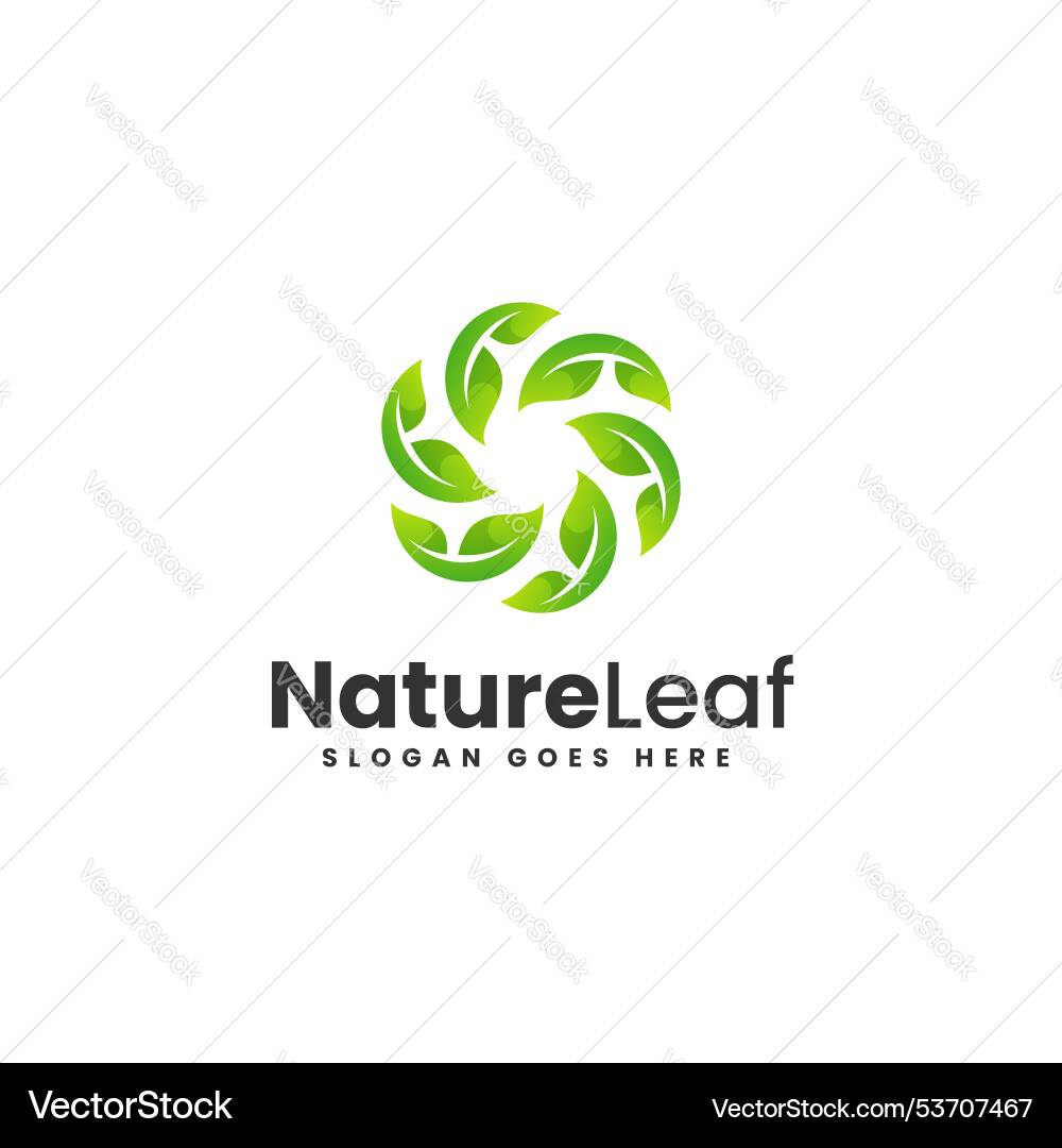Logo leaf gradient colorful style Royalty Free Vector Image