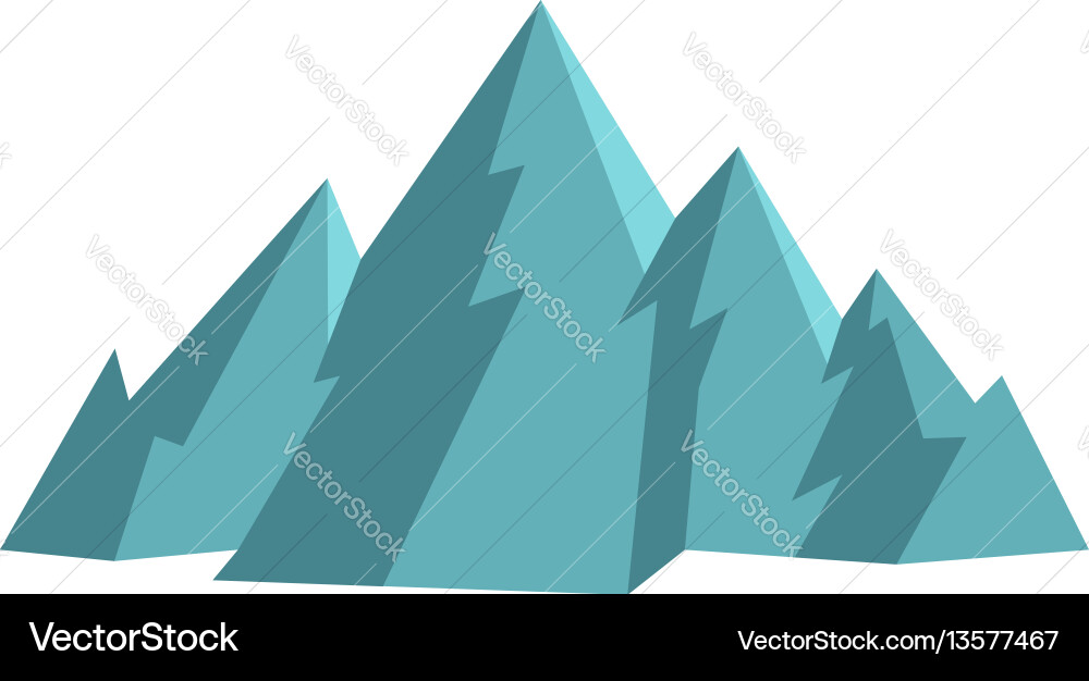 Mountain icon flat style Royalty Free Vector Image