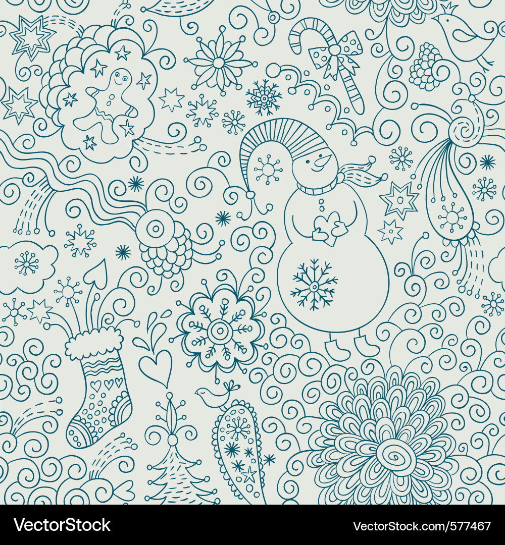 Winter Snowflake Pattern vector image