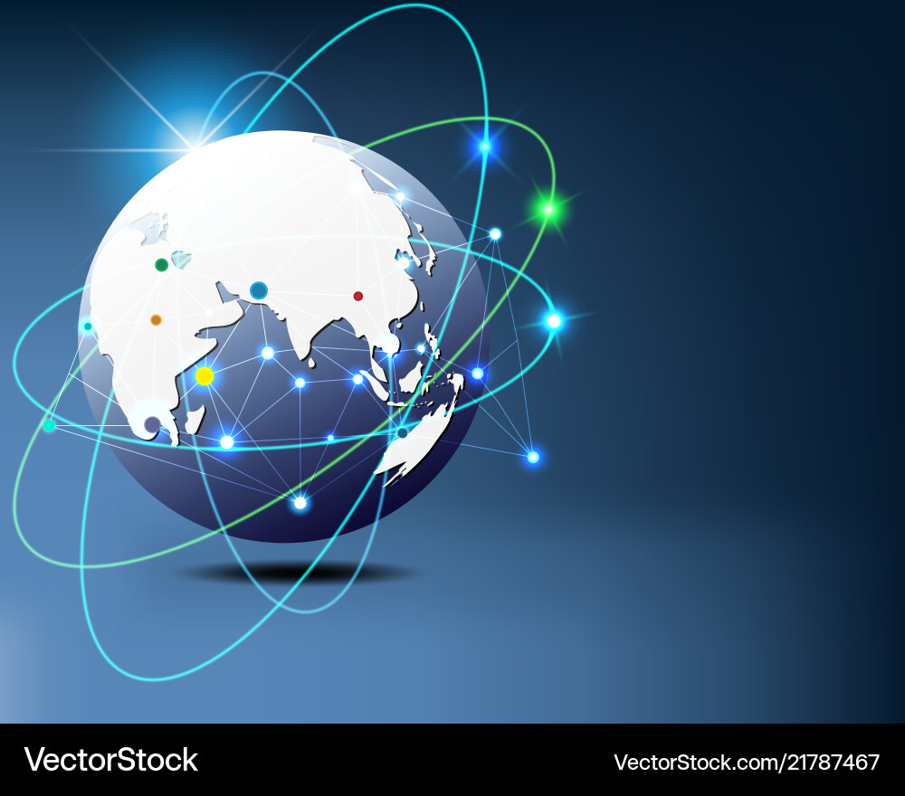 World global internet network connection big data vector image