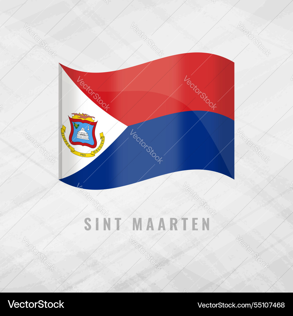 3d blowing flag of sint maarten Vector Image