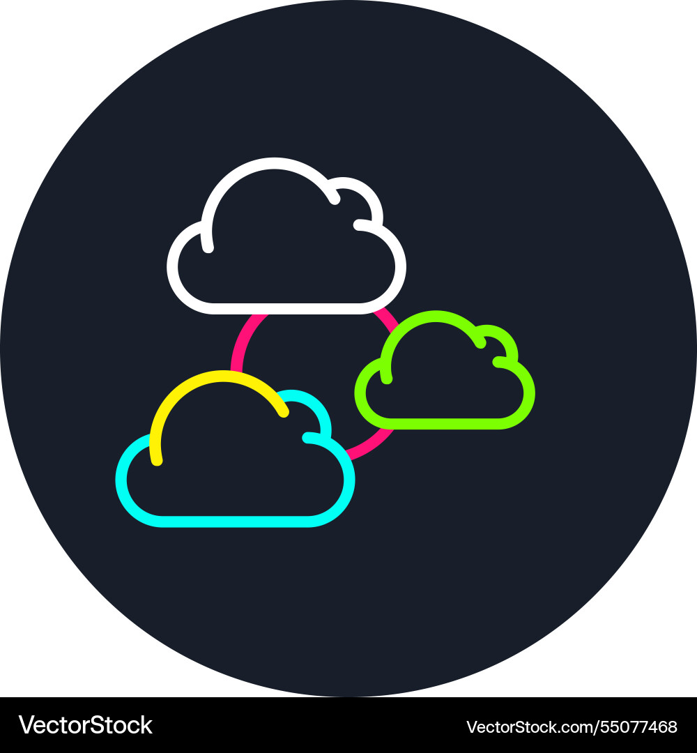 Cloudy line multi color icon Vector Image