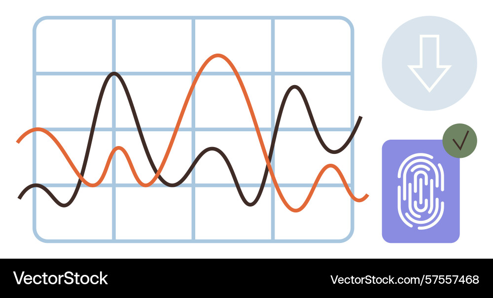 Data analysis with graph trends fingerprint Data analysis with graph trends fingerprint vector image