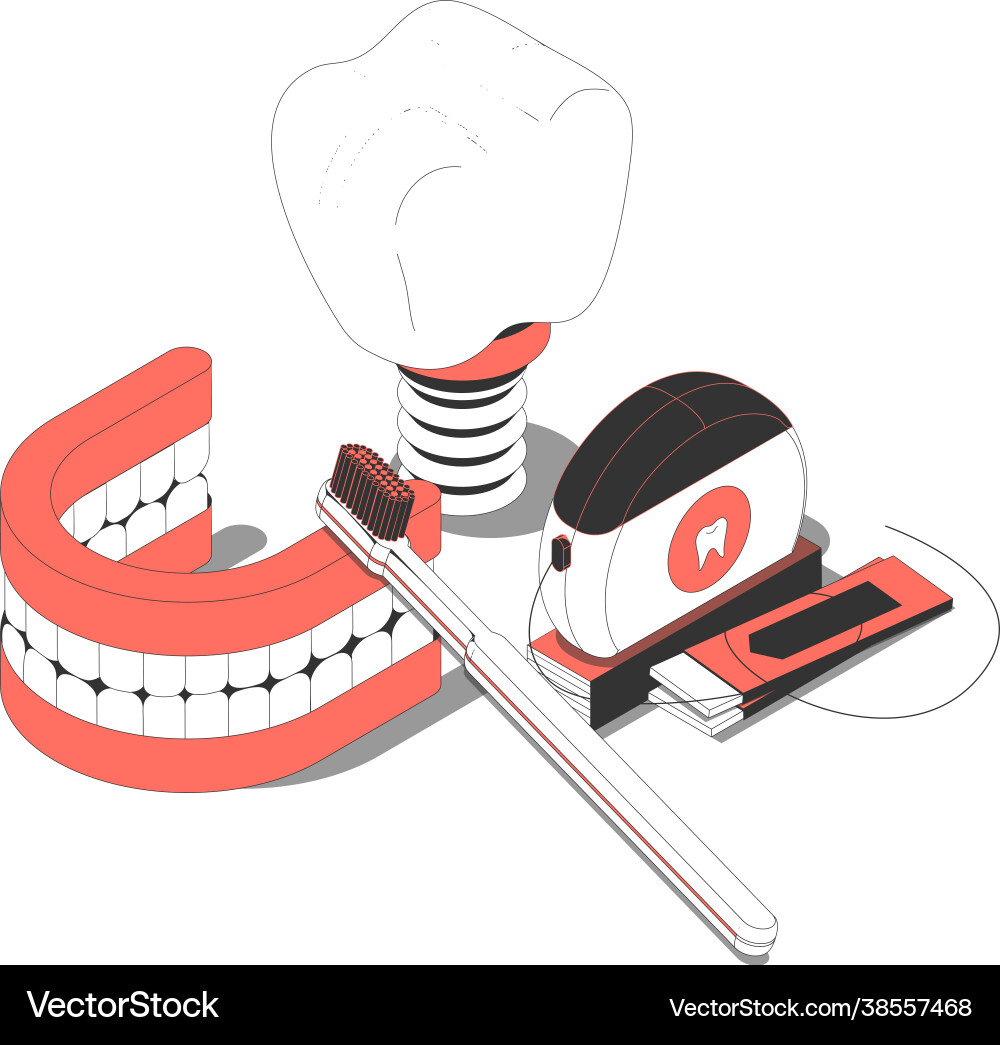 Dentistry isometric composition Royalty Free Vector Image