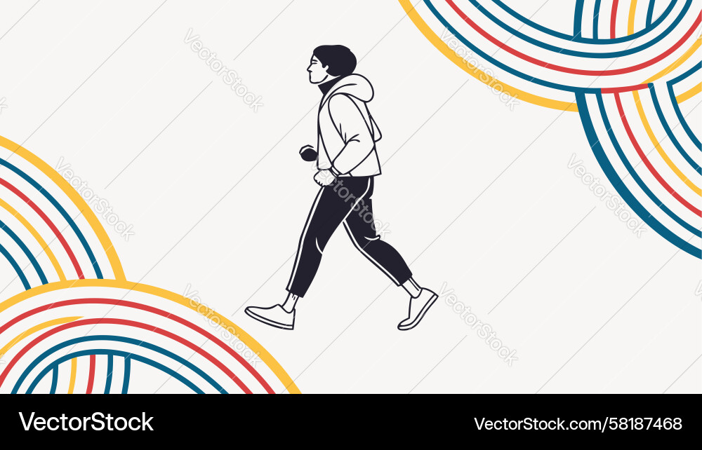 Dynamic Figure with Flowing Lines Vector Image