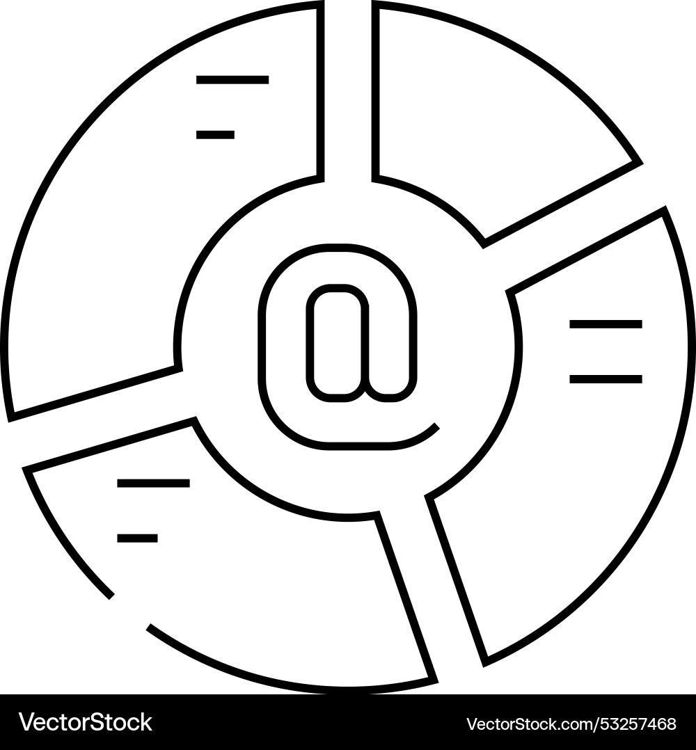 Email list segmentation line icon Email list segmentation line icon vector image
