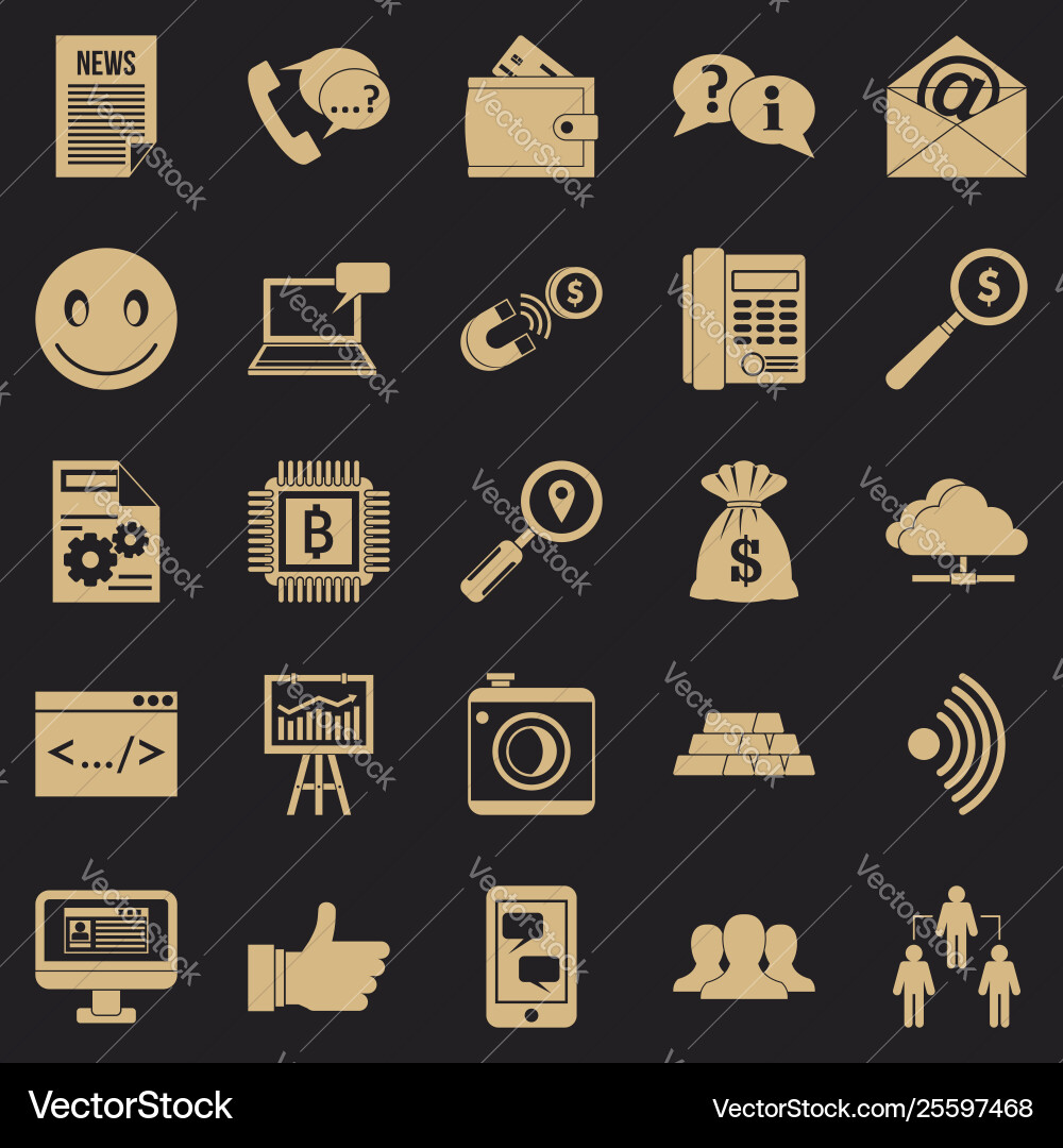 Public relation icons set simple style Public relation icons set simple style Vector Image