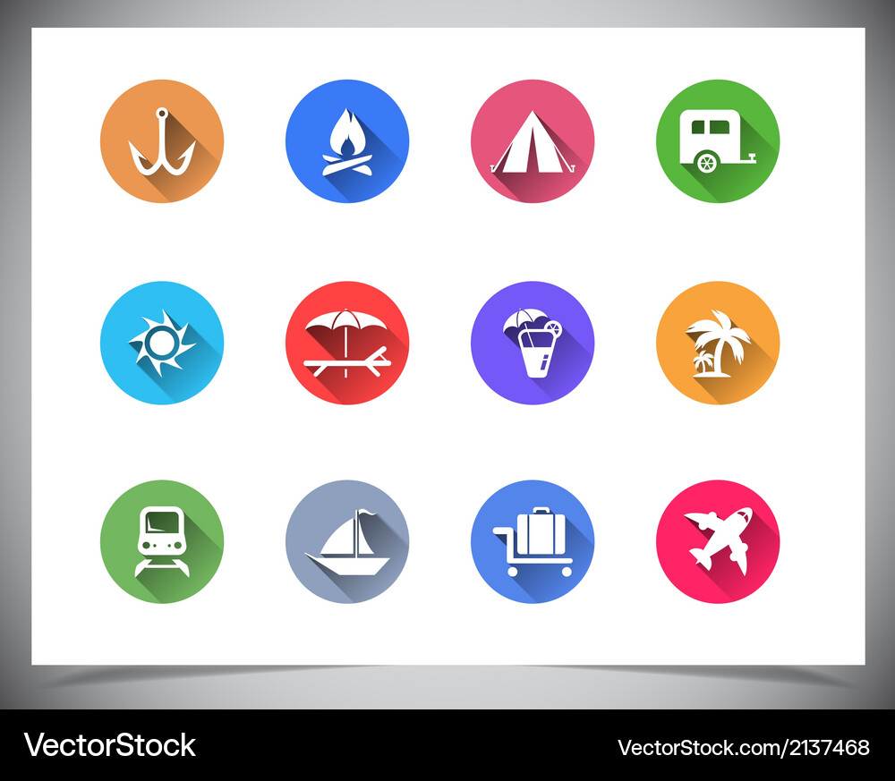 Set of flat color buttons Vector Image
