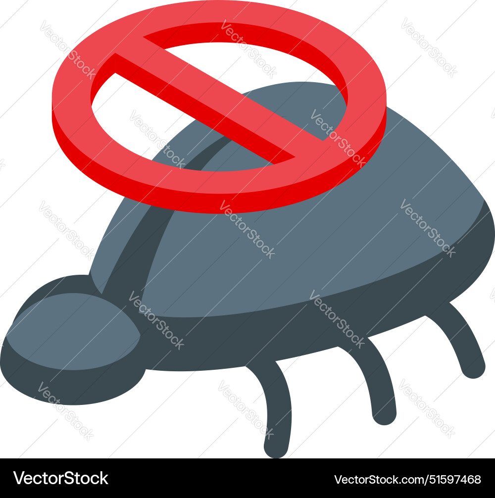 Stop sign blocking bug malware virus error symbol Stop sign blocking bug malware virus error symbol vector image