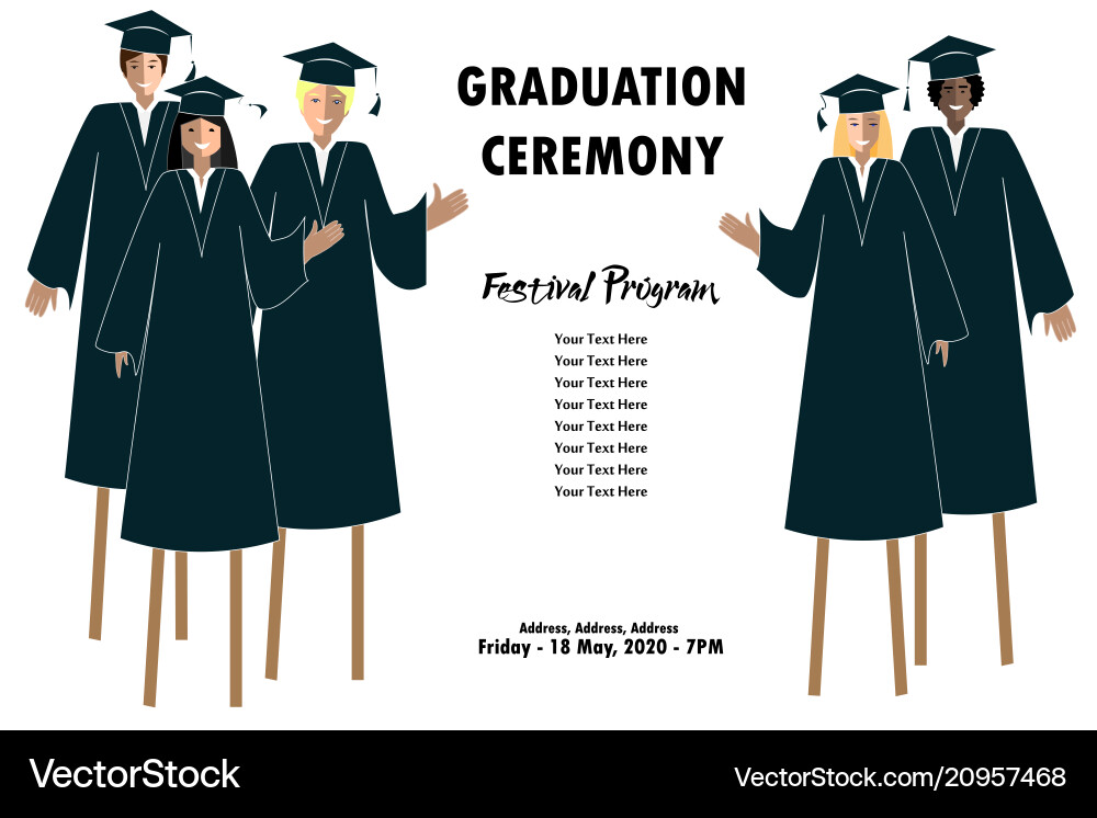 Young students guys and girls banner graduation Young students guys and girls banner graduation vector image